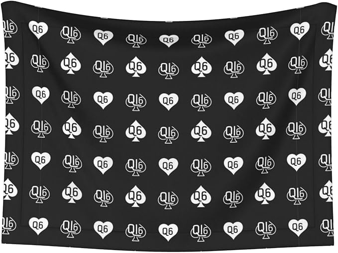 Reversible Plush Dot Pet Blanket for Dogs and Cats, Golden Queen of Spades Printed Black, Ultra Soft Two Sided Design with Warm Fuzzy Side and Smooth Side for Comfort