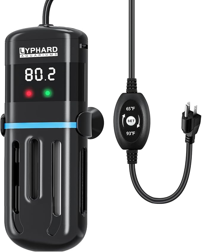 Electronic Aquarium Heater, 300W Small Fish Tank Heater, Adjustable Submersible Heater PID Temperature Control with LED Digital, Water Dry Automatic Shut Off for Fresh Seawater
