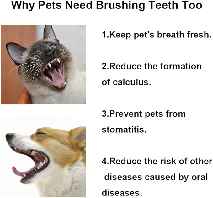 Small Dog Toothbrush Kit, Extra Soft Cat Toothbrush Dental, Easy Teeth Cleaning Head, Pet Deep Clean Dense Brush, Safe and Effective Oral Care, Brush Away Bad Breath, Easy to Handle, 3 Pack