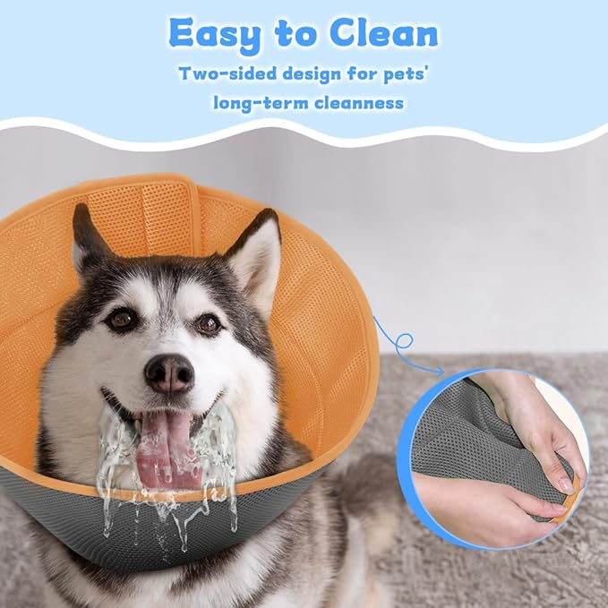 Inspack Soft Dog Cone Collar Alternative, E Cones for Small Dogs/Cat/Puppy to Stop Licking after Surgery, Comfortable All Paws Comfy Elizabethan Collars, Neuter Recovery Ecollars of Shame Alternatives