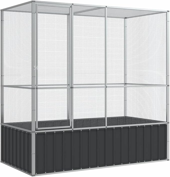 Large Bird Aviary, Outdoor Galvanized Steel Bird Cage, Galvanized Steel Outdoor Bird Aviary, Mesh Fence Bird House for Parrot, Parakeet, Dove, Cockatiel