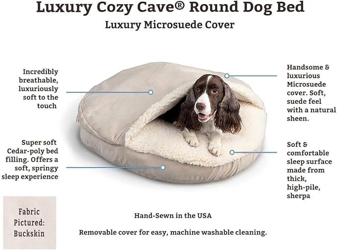 Snoozer Luxury Cozy Cave Pet Bed, Wag Collection, Small - Barkely Black Diamond