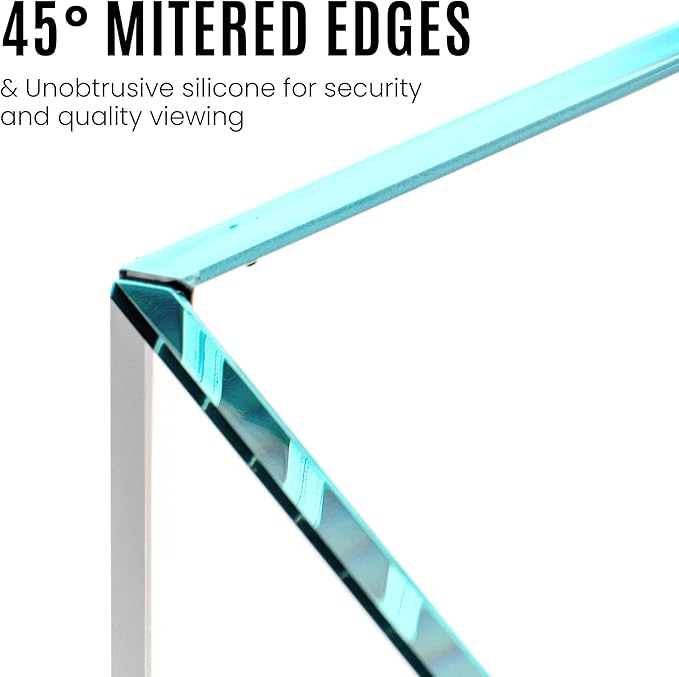 Ultum Nature Systems Ultra Clear Rimless Aquarium - Low Iron Glass Fish Tank with 45° Mitered Edges, 5mm-12mm Thick, Leveling Mat Included (5S, Shallow, 2 Gallon)