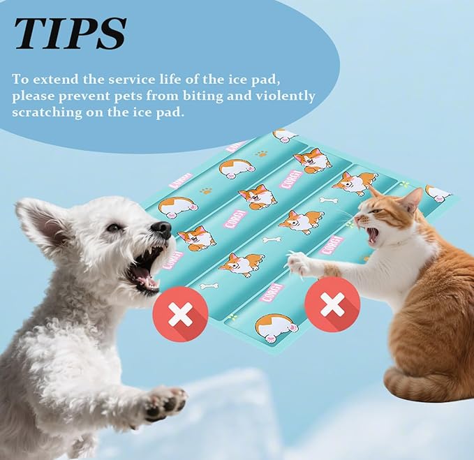 Dog Cooling Mat, Cooling Mat for Dogs & Cat, Provides Instant Relief for Small, Medium, Large Dogs, Washable, Non-Slip Design, Perfect for Hot Summer Days to Keep Pets Comfortable(M 17.7''*23.6'')