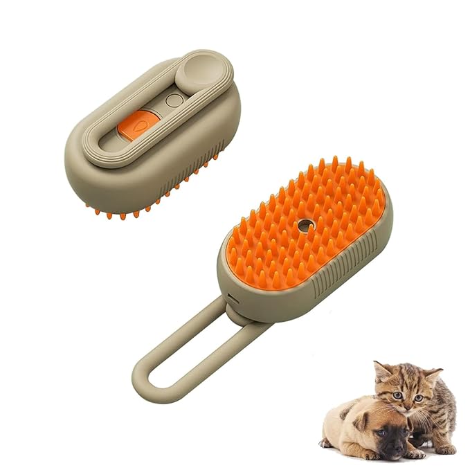 Steam Pet Brush, Steaming Cat Brush, 2025 New 3 in 1 Pet Steam Groomer Brushes, Lifweb-E-Comb,Massaging and Cleaning Hair Removal Multifunctional for Cats and Dogs.(Orange 1Pcs)