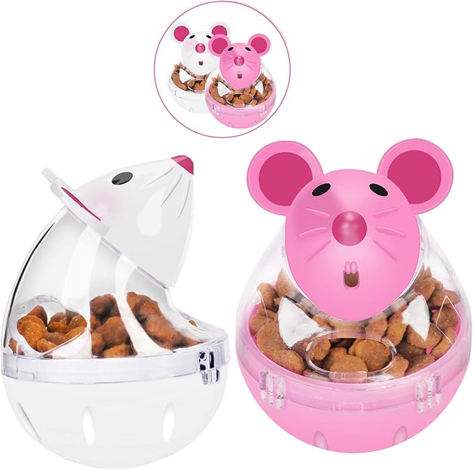 Legendog Cat Slow Feeder Food Ball - Mice Tumbler Shaped Pet Treat Toy for Cats