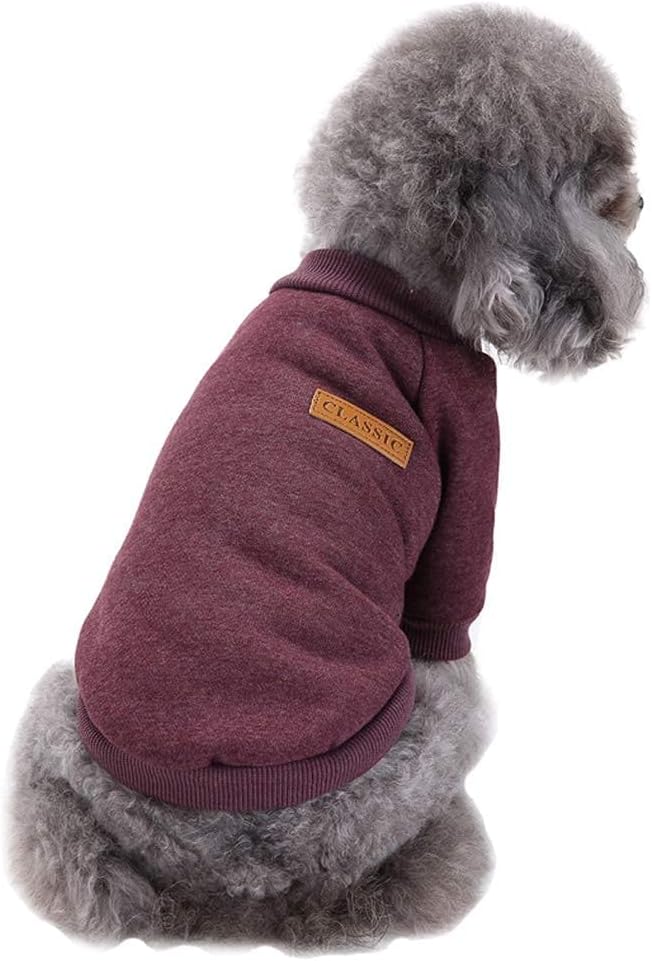 Jecikelon Dog Clothes Dogs Sweater Soft Puppies Clothing Winter Puppy Sweaters Warm Outfit for Dogs Small XXS XS Cat Apparel (Brown, L)
