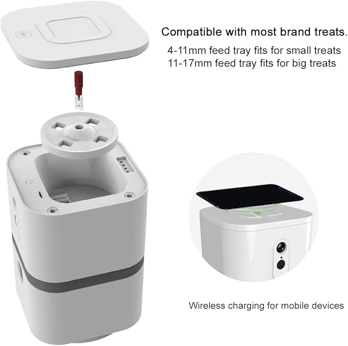 Petalk AI II Dog Camera with Speaker no Subscription,Dog Camera Automatic Treat Dispenser, WiFi Pet Camera with 180° Pan Full-Room View,(2.4G WiFi Only