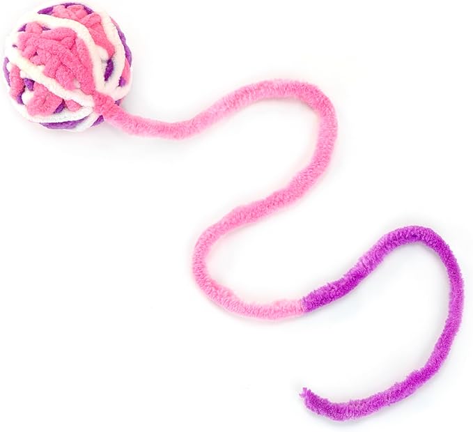 CHIWAVA 6 Pack 20" Woolen Yarn Cat Toys Ball with Bell 2" Large Indoor Cat Toy Balls Kitten Interactive Toys