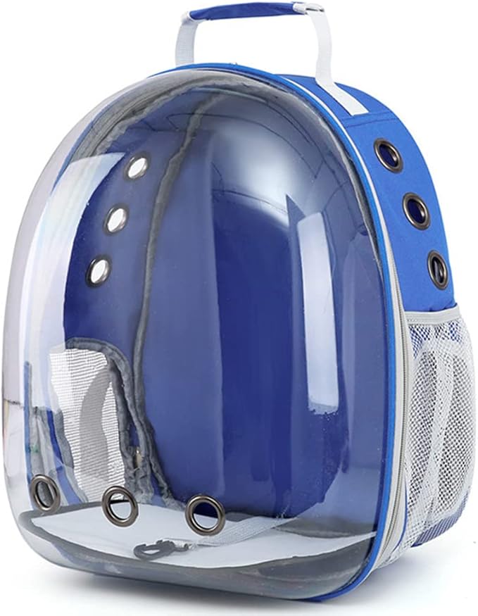 Pet Backpack Carrier with Harness Backpack for Cats, Small Dogs, Bunnies etc with Harness Included, Pet Carrier for Traveling, Walking, Hiking and Outdoor Activities (Blue)