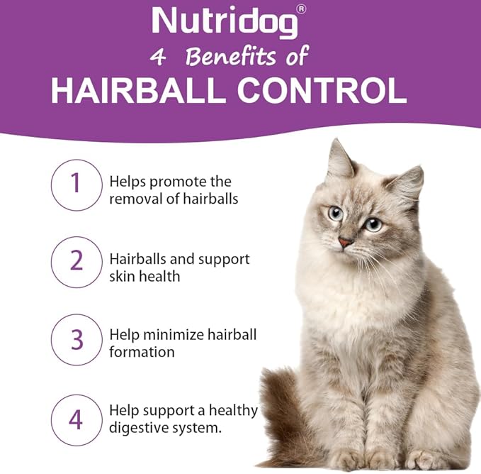 Hairball Treats for Cats - Hairball Remedy Chews with Omega 3&6, Psyllium Husk, Zinc & Biotin - Salmon Flavor for Hairball Control, Digestive Health & Skin Support, 100ct (ND-044)