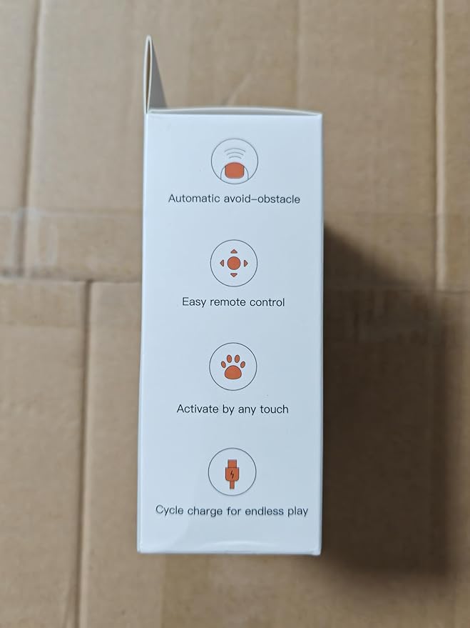 Turbo Tail 3.0 Interactive Cat Toy - Smart Remote Control Electric Mouse with Feathers, 3 Play Modes (Smart/Manual/Standby), Auto Obstacle Avoidance, Type-C, 8H Playtime - Orange (2 PCS)