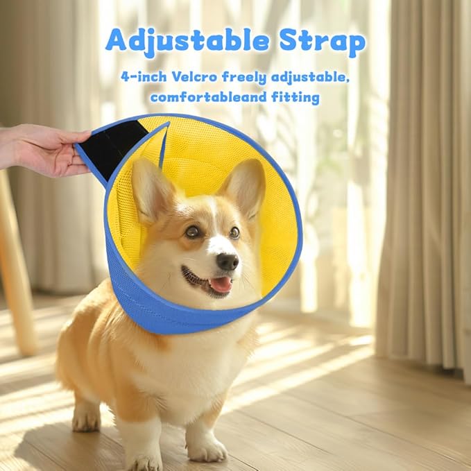 Soft Dog Cone Recovery Collars & Cones After Surgery for Medium Large Dogs, Comfy Ecollars to Stop Licking, Adjustable, Dog Ecollars for Recovery Plastic: Superior Support Fabric: Soft Comfort, XL