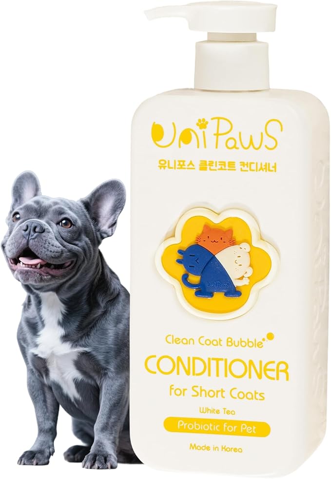 Unipaws Probiotic Short-Haired Dog Conditioner – Degreasing, Soothing & Anti-Shedding for Red, Itchy Skin, Vegan Calendula, Coconut & Oatmeal – EWG Green & Medicated, Made in Korea, 16.9 Fl Oz