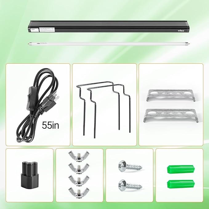 OiiBO T5 HO Reptile Light Fixture UVB Lighting Combo Kit, Reptiles Terrarium Lamp Hood Light Fixture Include UVB 5.0 Rainforest Reptile Light for Chameleon Arboreal Geckos Lizard (39W)