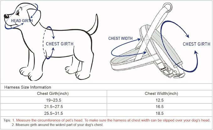 Blueberry Pet 6 Colors Soft & Comfy Jacquard Padded Dog Harness, Chest Girth 25.5" - 31.5", Teal Blue, M/L, Reflective Adjustable Harnesses for Dogs