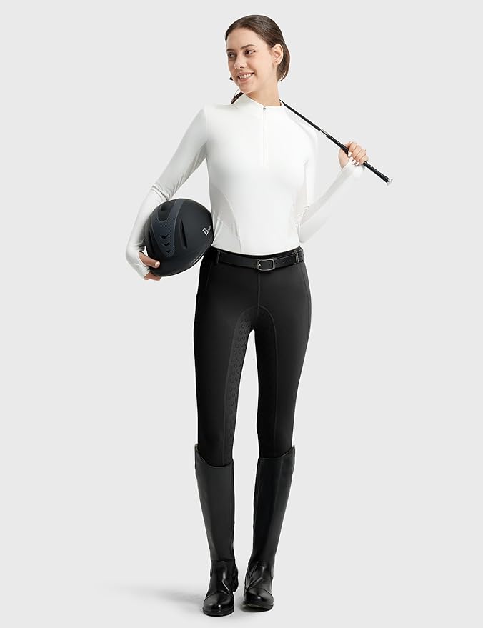 FitsT4 Sports Women's Full Seat Riding Tights Active Silicon Grip Horse Riding Tights Equestrian Breeches