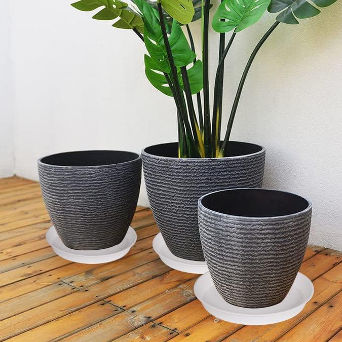 2 Pack of 20 21 inch Plant Saucer Round, Deep Plant Saucers for Pots, Heavy Duty Plastic Plant Drip Tray for Indoors Outdoor, Bird Bath Bowls, Plant Trays for Planter 19-22" (21 inch, White)