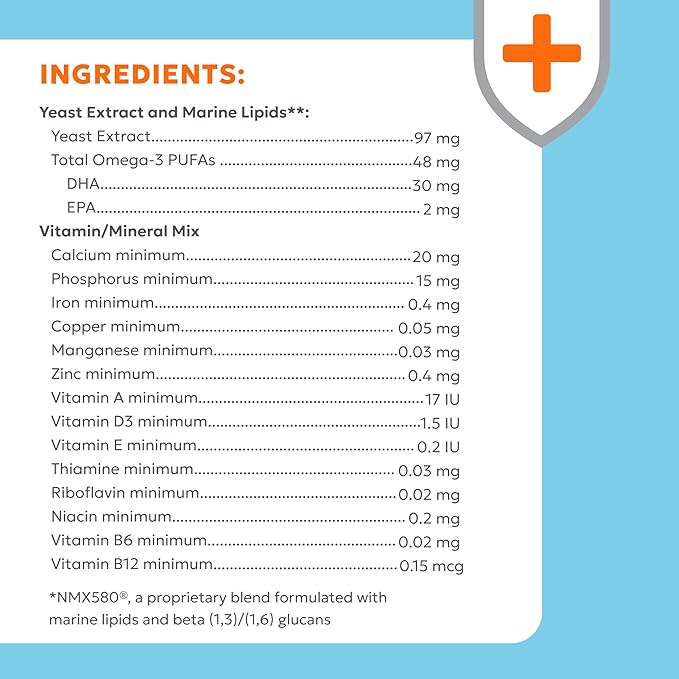Nutramax Imuquin Immune Health Supplement Powder for Cats, with Beta Glucans, Marine Lipids, Vitamins and Minerals, 30 Packets, Updated Version