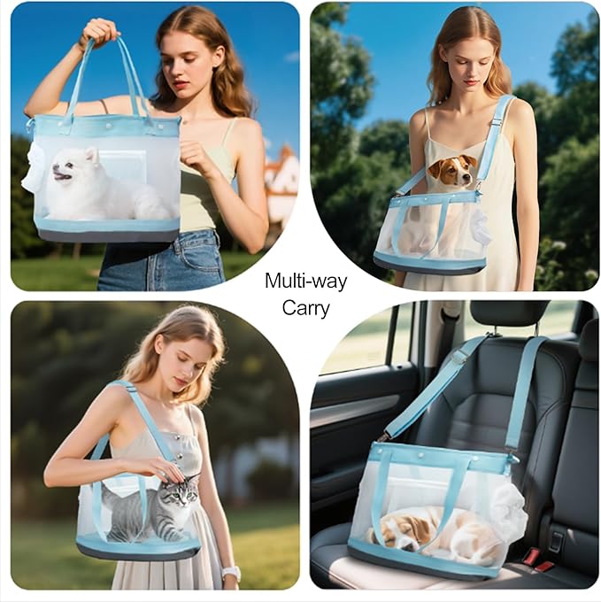 Dog Purse Carrier for Small Dogs Cat Kitty Puppy Rabbit Bunny Dog Cat Bag Carrier for Animals up to 22lbs Soft Sided Collapsible Pet Carrier Sling for Outing Travel Vet-Gray