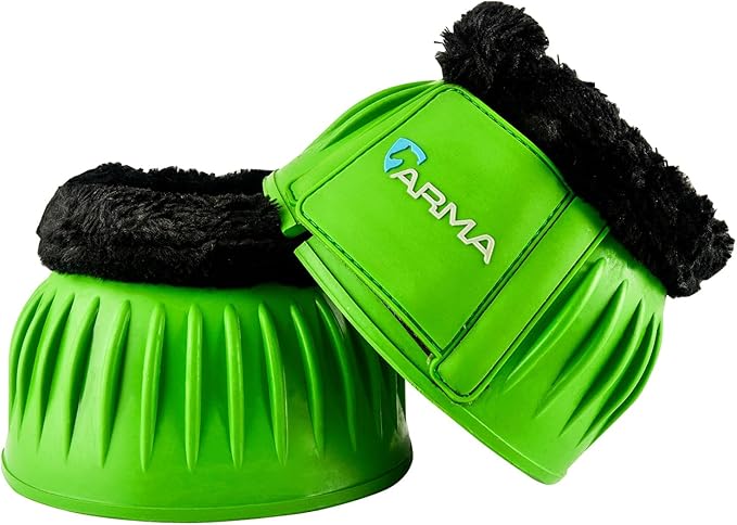 Shires ARMA Fleece Trim Bell Boot (Bright Green, Full)
