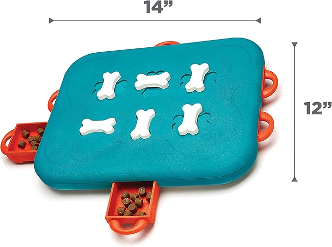 Outward Hound by Nina Ottosson Dog Casino Treat Puzzle Enrichment Toy, Level 3 Advanced, Turquoise