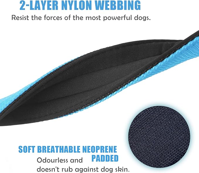 Heavy Duty Tactical Dog Collar - 1.5" Width Military Durable Thick Nylon with Adjustable Metal D Ring & Buckle Working Training K9 Collar for Medium Large Dogs (XL(23"-26"), Light Blue)