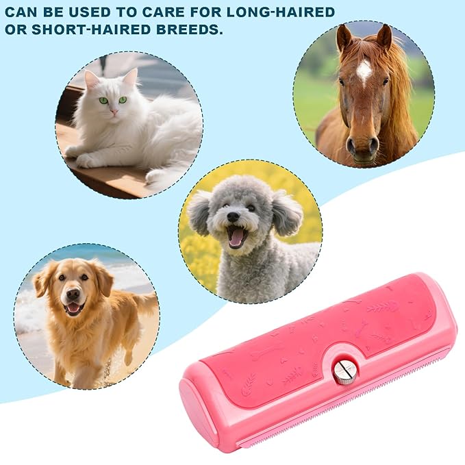 Professional Deshedding Brush for Pets – Grooming Brush for Dogs, Cats & Horses – Shedding Control Comb to Reduce Pet Hair – Ergonomic, Easy Clean Pet Hair Remover Tool