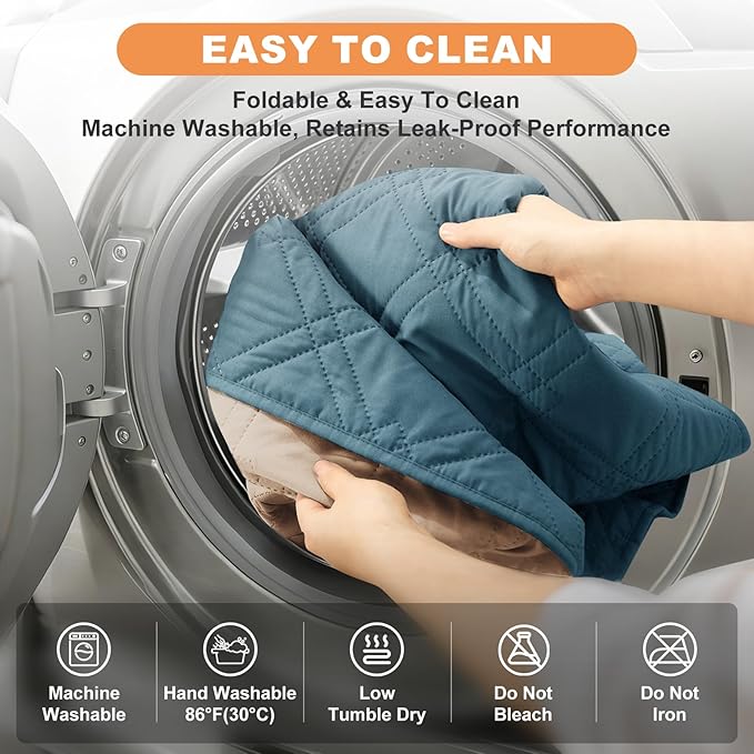 100% Waterproof Dog Couch Protector, Triple-Layer Waterproof Dog Bed Cover Pet Blanket Reversible 2-Tone Sofa Shield, Non-Slip Furniture Guard for Pets(42×50 Inch, Gray Blue+Apricot)