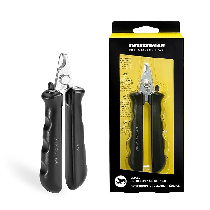 Tweezerman Small Nail Clippers for Dogs & Cats, Manual Professional Dog & Cat Nail Trimmer with Ergonomic Handle