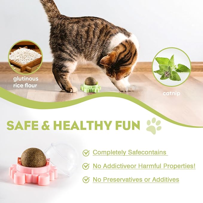 Catnip Balls Catnip Ball Toys Including 4 Pieces Suitable for All Breeds of Cats Relieve Anxiety