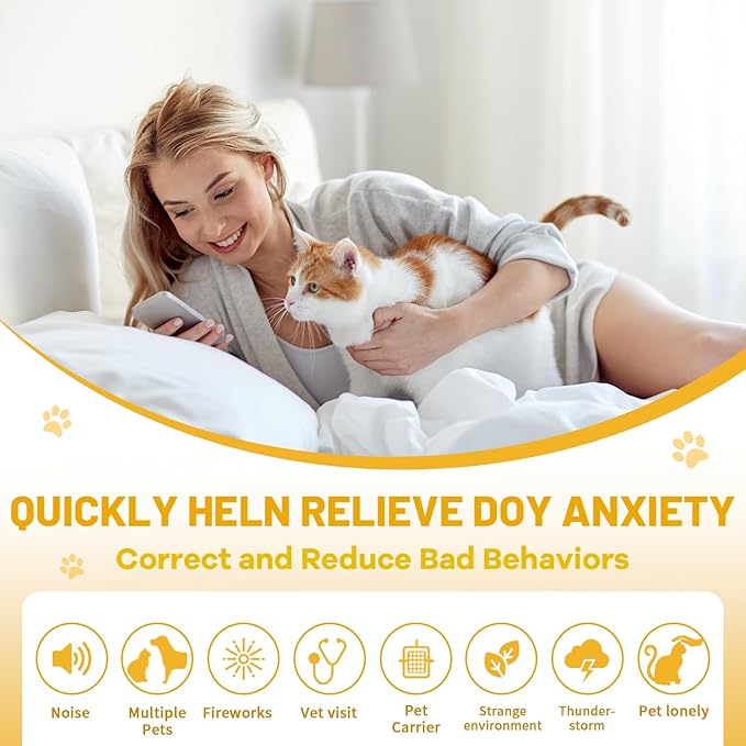 Calming Collar for Cats 4-Pack, Adjustable Water Proof Cat Pheromone Collar for Anxiety Relief, Vet-Recommended, 30-Day Stress Relief Grey