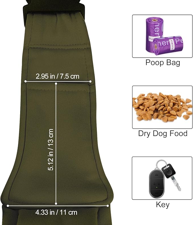 PETLOFT Reversible Dog Cat Sling Carrier, Small Dog Carrier, Adjustable Dog Sling, Hands Free Cross Body Carrier with Collar Hook for Dog/Cat/Bunny up to 11lb (Army Green)