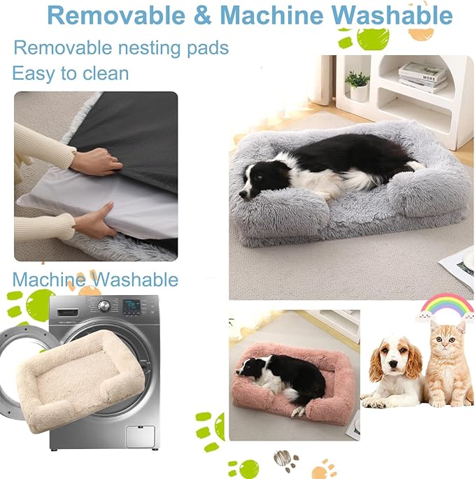 Dog Beds Large Sized dog Orthopedic, Sofa Dog Bed with Waterproof Lining and Nonskid Bottom, Rectangle Washable Dog Bed for Medium Small Dogs and Cats Comfortable ( Color : Brown3 , Size : 31 x 21" )
