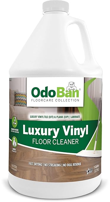 OdoBan Ready-to-Use Luxury Vinyl Floor Cleaner, Streak Free and Neutral PH Formula, Made in the USA, Scentless, 1 Gallon
