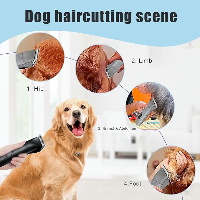 7PCS Dog Grooming Blades Compatible with Andis Dog Clippers,Dog Clipper Blades Compatible with Oster A5,Wahl km10 Dog Clippers for Animal Dog Cat Horse,Stainless-Steel Blade Sharp