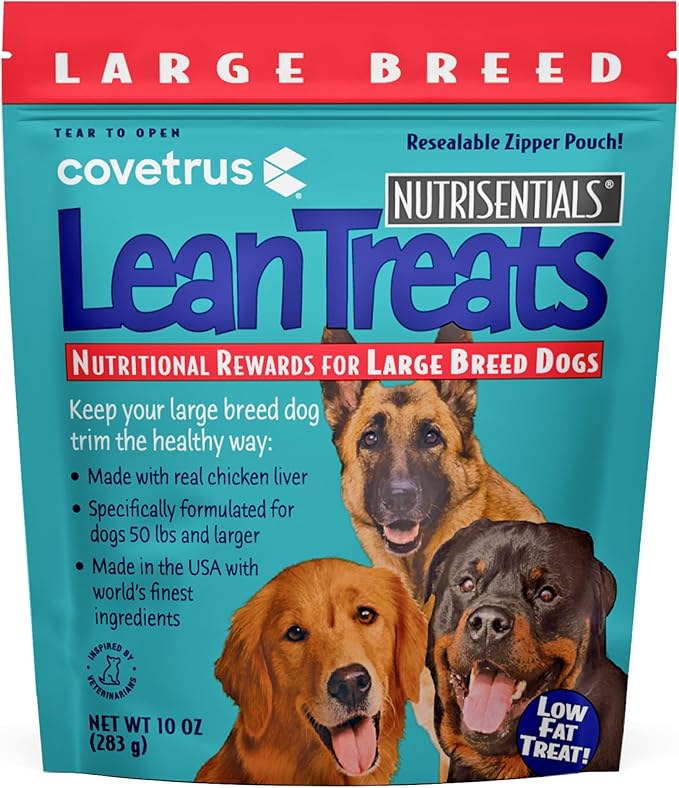 Covetrus Nutrisential Lean Treats for Large Dogs - Soft Dog Treats for Large Dogs - Nutritional Low Fat Bite Size K9 Treats - Chicken Flavor - 10oz -1 Pack