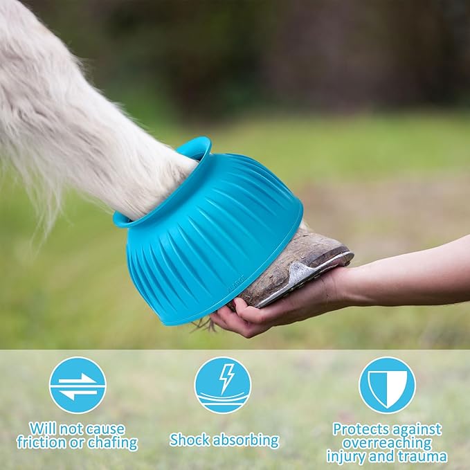 Abbylike Bell Boots for Horses 1 Pair/2 Pair Available, Protect Against Hoof Impact Trauma, Rubber Bell Boots Horse Care for Turnout, No Rub Design Wrap Hook and Loop