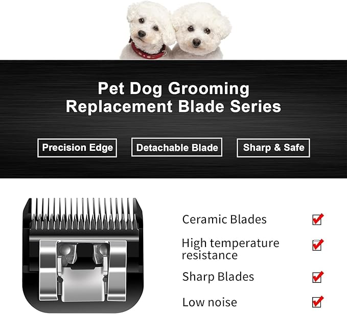 2PACK 40 Blades Dog Grooming Blades Compatible with Ainds/Oster A5/Wahl KM-10 Series Dog Clippers,Detachable Clipper Replacement Blade，Black