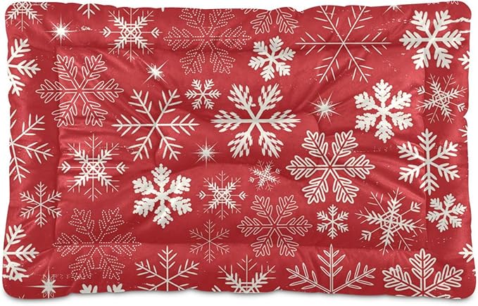Snowflake Pet Bed Cute Dog Bed Mat Absorbing Non Slip Pad Pet Sleeping Mat for Small, Medium, and Large Dogs Puppy Cat 24 in x 18 in