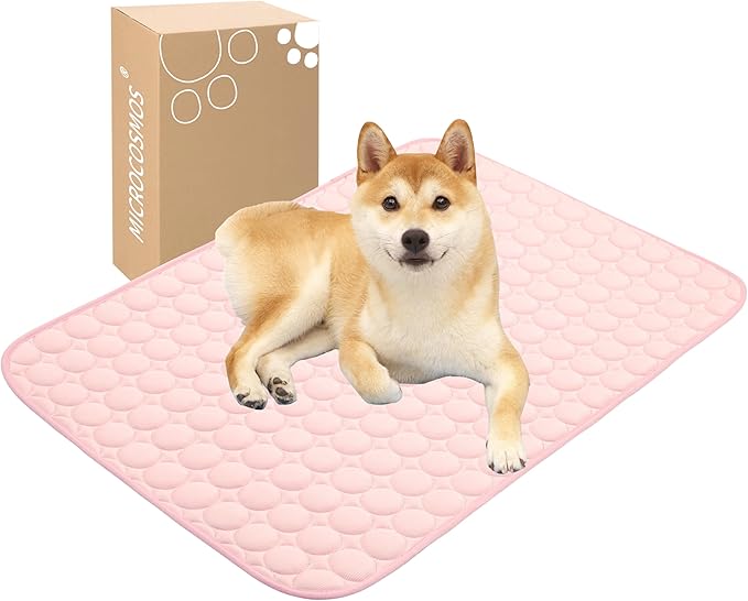 MICROCOSMOS Summer Cooling Mat & Sleeping Pad- Water Absorption Top, Materials Safe, Easy Carry, EZ Clean. Keep Cooling for Pets, Kids and Adults.(Pink, 36" x24")
