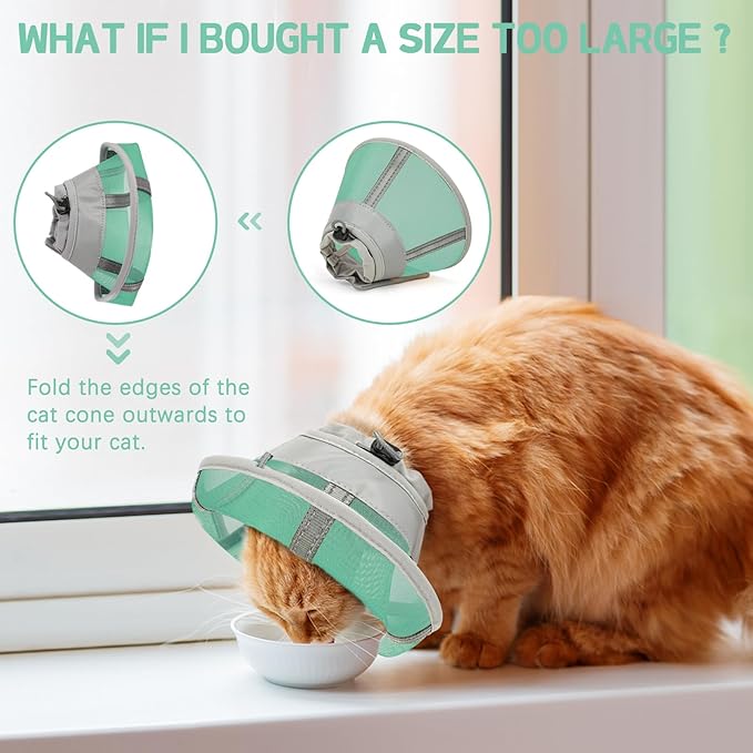 Cat Cone Collar Soft, Cat Recovery Collar for Large Medium Small Cats Kittens, Kitten Cone Alternative After Surgery