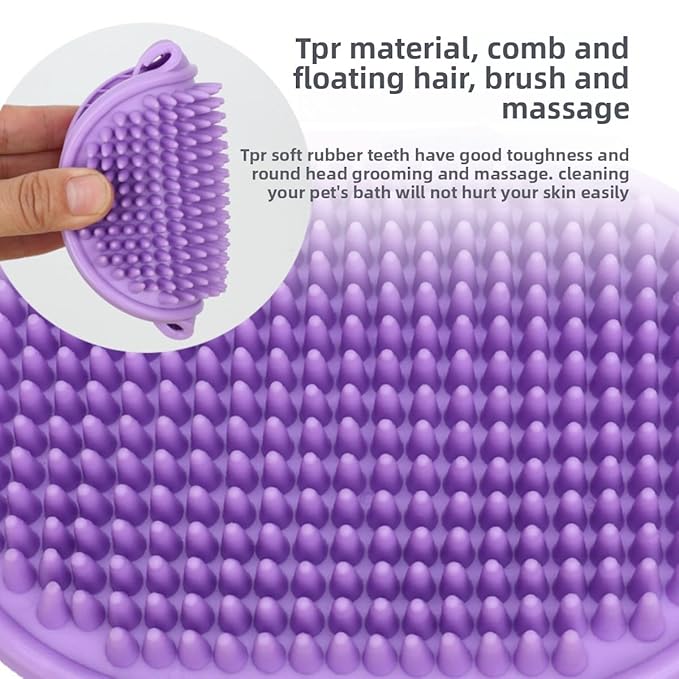 4PCS cat self groomer,cat brushes for indoor cats,Adjustable silicone self-cleaning massage tool for scratching, bathing, massaging, cleaning hair for cats and dogs