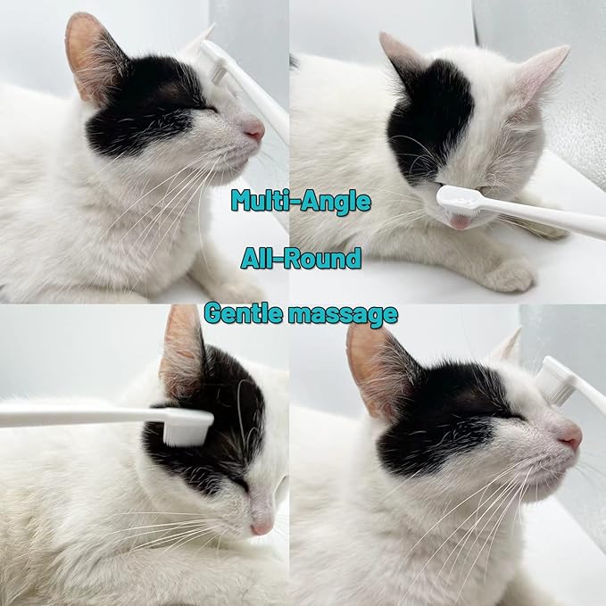 Emmeliestella Cat Head Brush, Cat acne Cleaner, Silicone bristles, not hurt the facial skin, Gently remove cat eye discharge & jaw black spots, Easy to handle & clean & remove hair, 2PCS