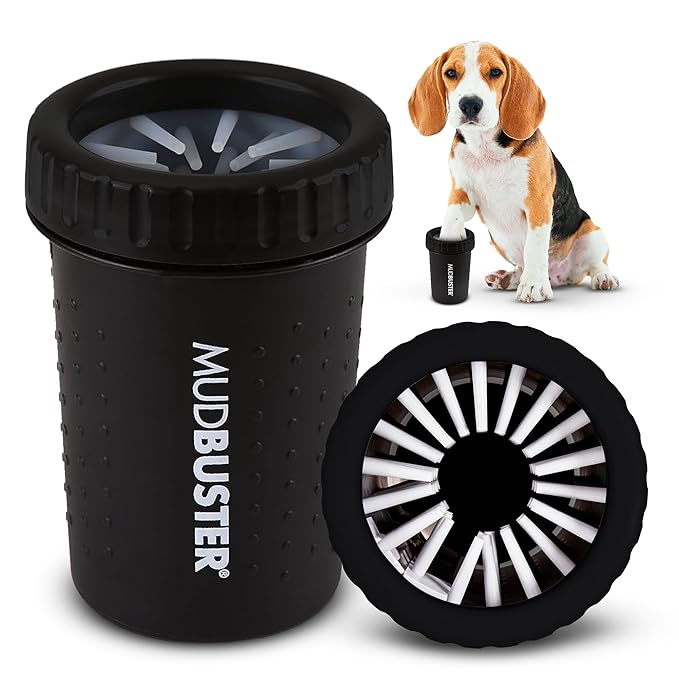 Dexas Medium Dog Paw Cleaner, Matte Black - Premium Quality Pet Supplies and Dog Accessories - Easy to Use and Clean MudBuster for Dogs - Patented Product - BPA Free