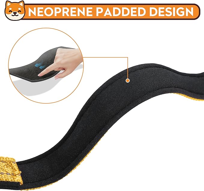 Reflective Dog Collar, Adjustable Soft Neoprene Padded Nylon Pet Collars with Buckle for Extra Large Dogs, Yellow,XL