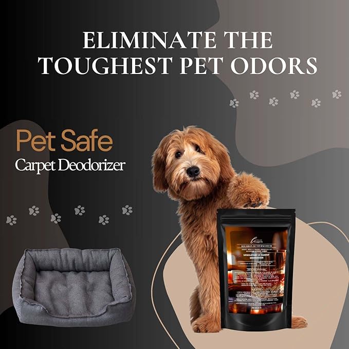 Bourbon & Butterscotch Carpet Freshener Powder 16 oz | Powerful Odor Eliminator for Home | Upholstery Deodorizer | Carpet Deodorizer | Pet Urine | Cat Litter Box