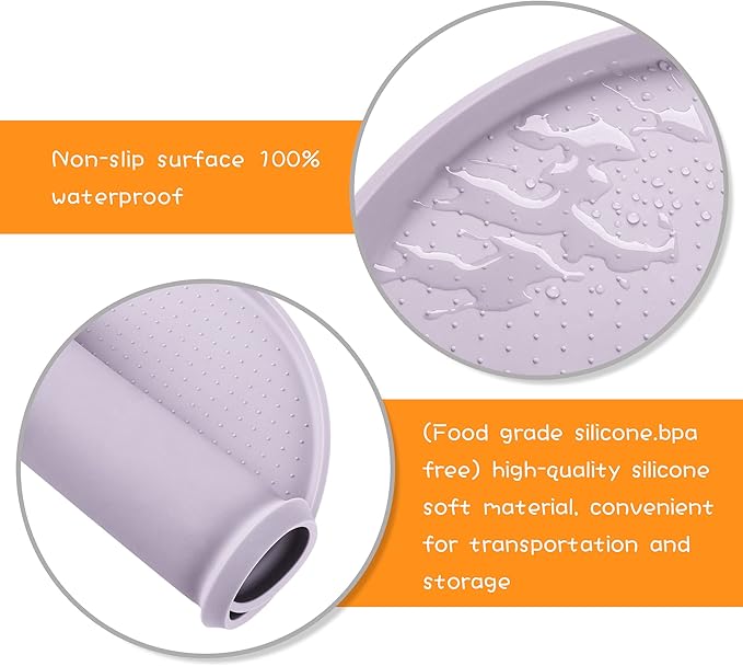 100% Waterproof 0.5" Raised Edge BPA Free Silicone Dog Food Mat, Pet Cat Feeding Mats Contain Spills Protects Floors, Placemats for Cats and Dogs Water Bowl Dishwasher.(Large/XL, Dove)