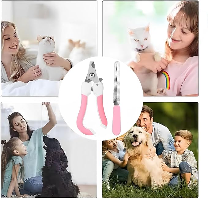 Zoocozy Cat Dog Pets Nail Clippers and Trimmers, Cat Grooming Supplies with Safety Guard, Avoid Overcutting, for Cat Dog Kitten Puppy Rabbit Guinea(Pink)