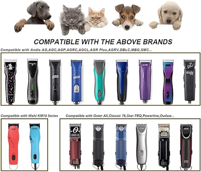 40 Blades for Dog Grooming Blades Compatible with Andis,Oster A5,Wahl km10 Dog Clippers,Size-#40, 1/100-Inch Cut Length (0.25mm) (3pcs #40)
